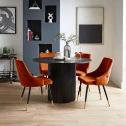 Ariana Set of 2 Dining Chairs, Velvet - thumbnail 2