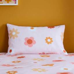 Retro Floral Polycotton Duvet Cover & Pillowcase Set - thumbnail 4