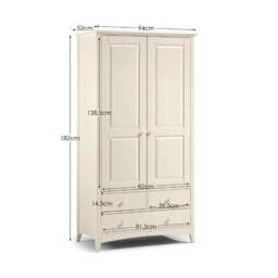 Cameo Double 3 Drawer Wardrobe, Stone - thumbnail 5