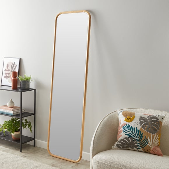 Pine Rounded Full Length Leaner Mirror - image 1