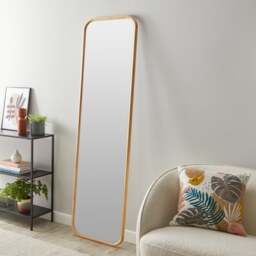 Pine Rounded Full Length Leaner Mirror - thumbnail 1