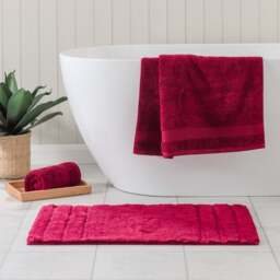 Luxury Cotton Textured Stripe Bath Mat - thumbnail 1