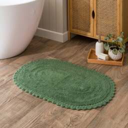 Crochet Oval Cotton Bath Mat