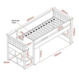 Charlie Mid Sleeper Bed Frame - thumbnail 5