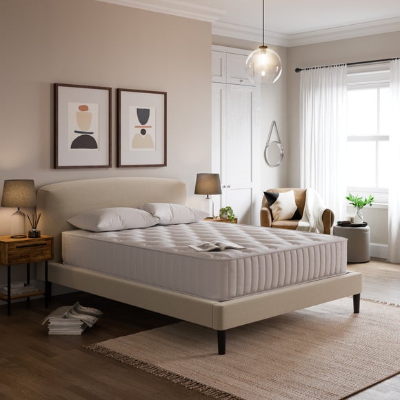 Modern Curved Upholstered Bed Frame - image 1