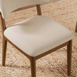 Hugh Dark Stained Dining Chair, Fabric - thumbnail 4
