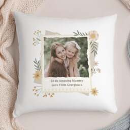 Personalised Wild Flowers Photo Upload Square Cushion - thumbnail 1