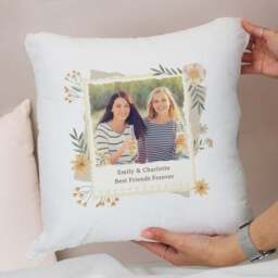 Personalised Wild Flowers Photo Upload Square Cushion - thumbnail 3