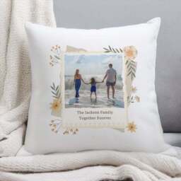 Personalised Wild Flowers Photo Upload Square Cushion - thumbnail 4