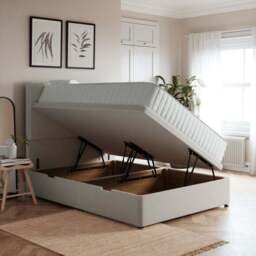Luxury Side Ottoman Bed Frame, Teddy Fabric - thumbnail 2