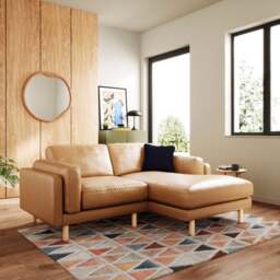 Newton Vintage Leather Corner Chaise Sofa - thumbnail 1