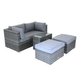 Multifunctional 2 Seater Grey Lounger Set - thumbnail 2