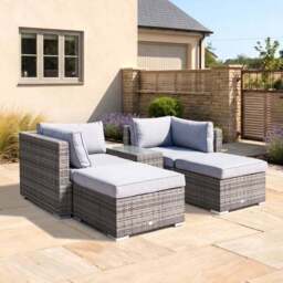 Multifunctional 2 Seater Grey Lounger Set - thumbnail 3
