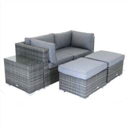 Multifunctional 2 Seater Grey Lounger Set - thumbnail 5