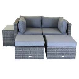 Multifunctional 2 Seater Grey Lounger Set - thumbnail 3