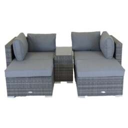 Multifunctional 2 Seater Grey Lounger Set - thumbnail 4