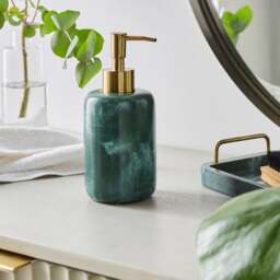 Nouveau Green Marble Resin Soap Dispenser - thumbnail 1