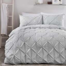 Serene Lara Duvet Cover & Pillowcase Set White - thumbnail 1