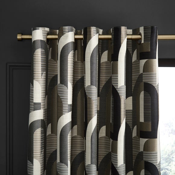 Alvin Geometric Jacquard Eyelet Curtains - image 1