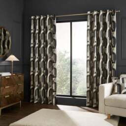 Alvin Geometric Jacquard Eyelet Curtains - thumbnail 2