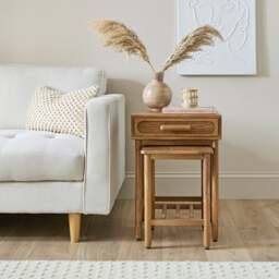 Khari Nesting Side Tables, Mango Wood - thumbnail 1