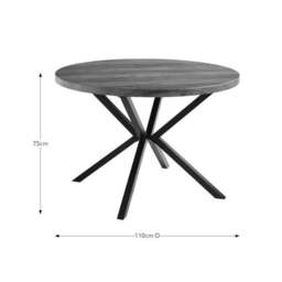 Ezra Round 4 Seater Dining Table - thumbnail 5