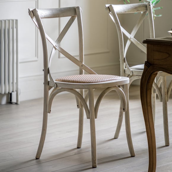Cannock Set of 2 Dining Chairs, Oak & Rattan - image 1