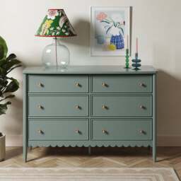 Remi Wide 6 Drawer Chest, Lilypad Green - thumbnail 1