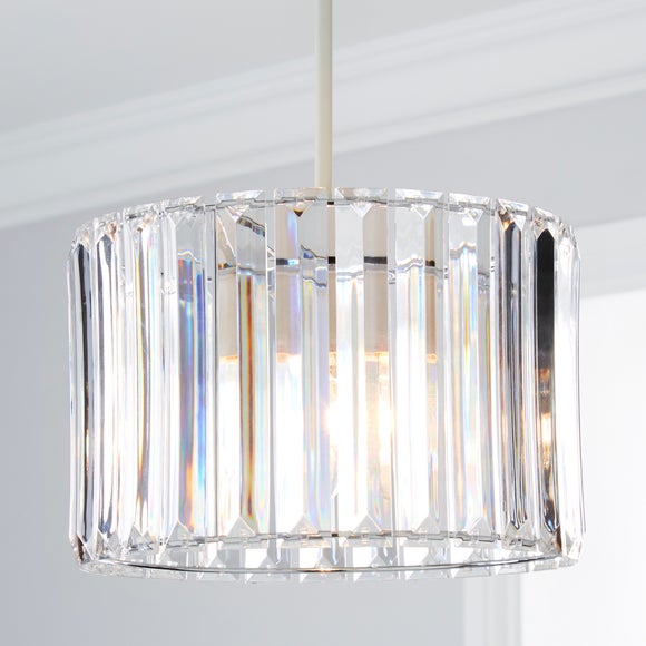 Acrylic Prism Chrome Easy Fit Pendant Shade - image 1