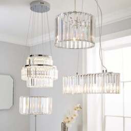 Acrylic Prism Chrome Easy Fit Pendant Shade - thumbnail 4