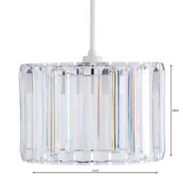 Acrylic Prism Chrome Easy Fit Pendant Shade - thumbnail 5