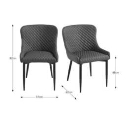 Montreal Set of 2 Dining Chairs, Velvet - thumbnail 6
