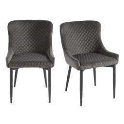Montreal Set of 2 Dining Chairs, Velvet - thumbnail 5