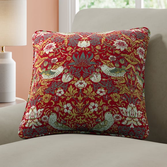 William Morris At Home Strawberry Thief Chenille Made to Order Cushion Cover - image 1
