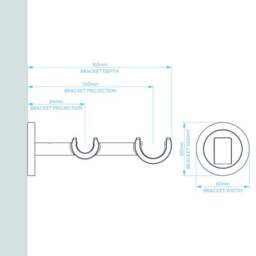 Ashton Double Layer Extendable Metal Curtain Pole - thumbnail 5