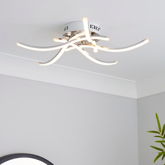 Layla 5 Light Integrated LED Chrome Flush Ceiling Light - image 1