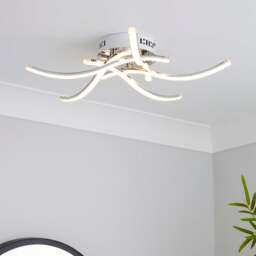 Layla 5 Light Integrated LED Chrome Flush Ceiling Light - thumbnail 1