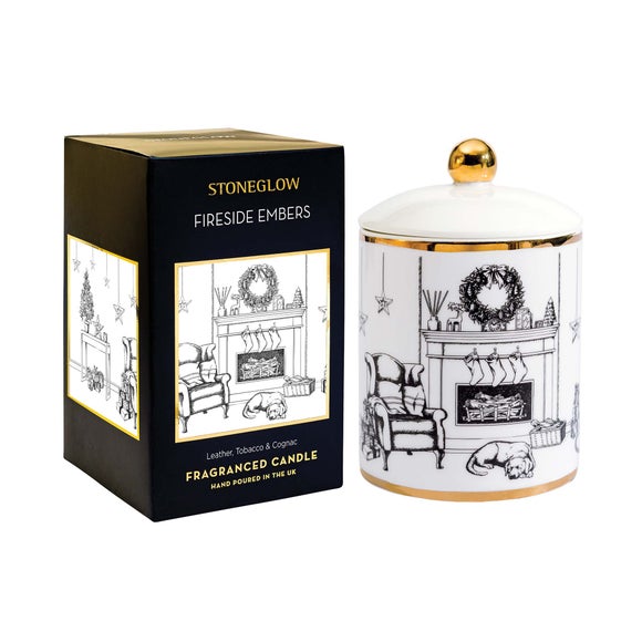 Stoneglow Keepsake Fireside Embers Ceramic Candle - image 1