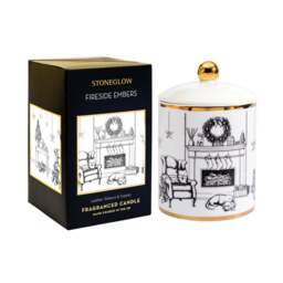Stoneglow Keepsake Fireside Embers Ceramic Candle