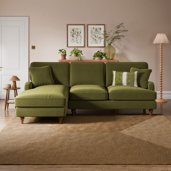 Beatrice II Velvet Corner Chaise Sofa - image 1