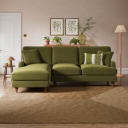 Beatrice II Velvet Corner Chaise Sofa - thumbnail 1