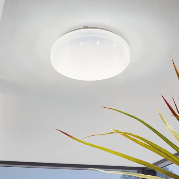 EGLO Frania-S 28cm Rounded Crystal Effect Flush Wall and Ceiling Light - image 1