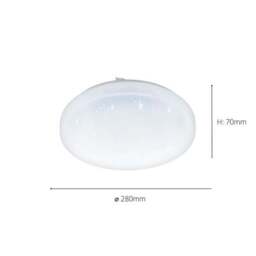 EGLO Frania-S 28cm Rounded Crystal Effect Flush Wall and Ceiling Light - thumbnail 2