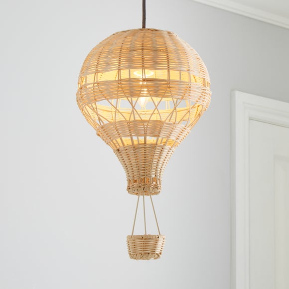 Hot Air Balloon Rattan Easy Fit Pendant Shade - image 1