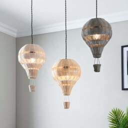 Hot Air Balloon Rattan Easy Fit Pendant Shade - thumbnail 5