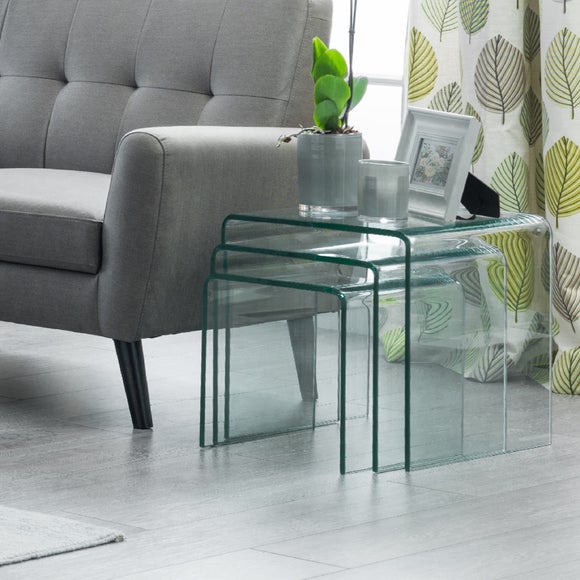 Amalfi Bent Glass Nest Of Tables - image 1