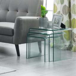 Amalfi Bent Glass Nest Of Tables - thumbnail 1