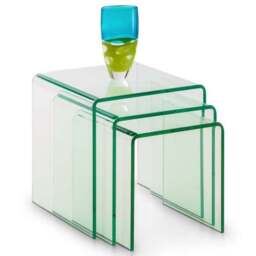 Amalfi Bent Glass Nest Of Tables - thumbnail 2