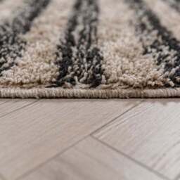 Arven Striped Wool-Look Shaggy Rug - thumbnail 4