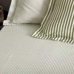 Hebden Narrow Stripe 100% Cotton Fitted Sheet - thumbnail 2